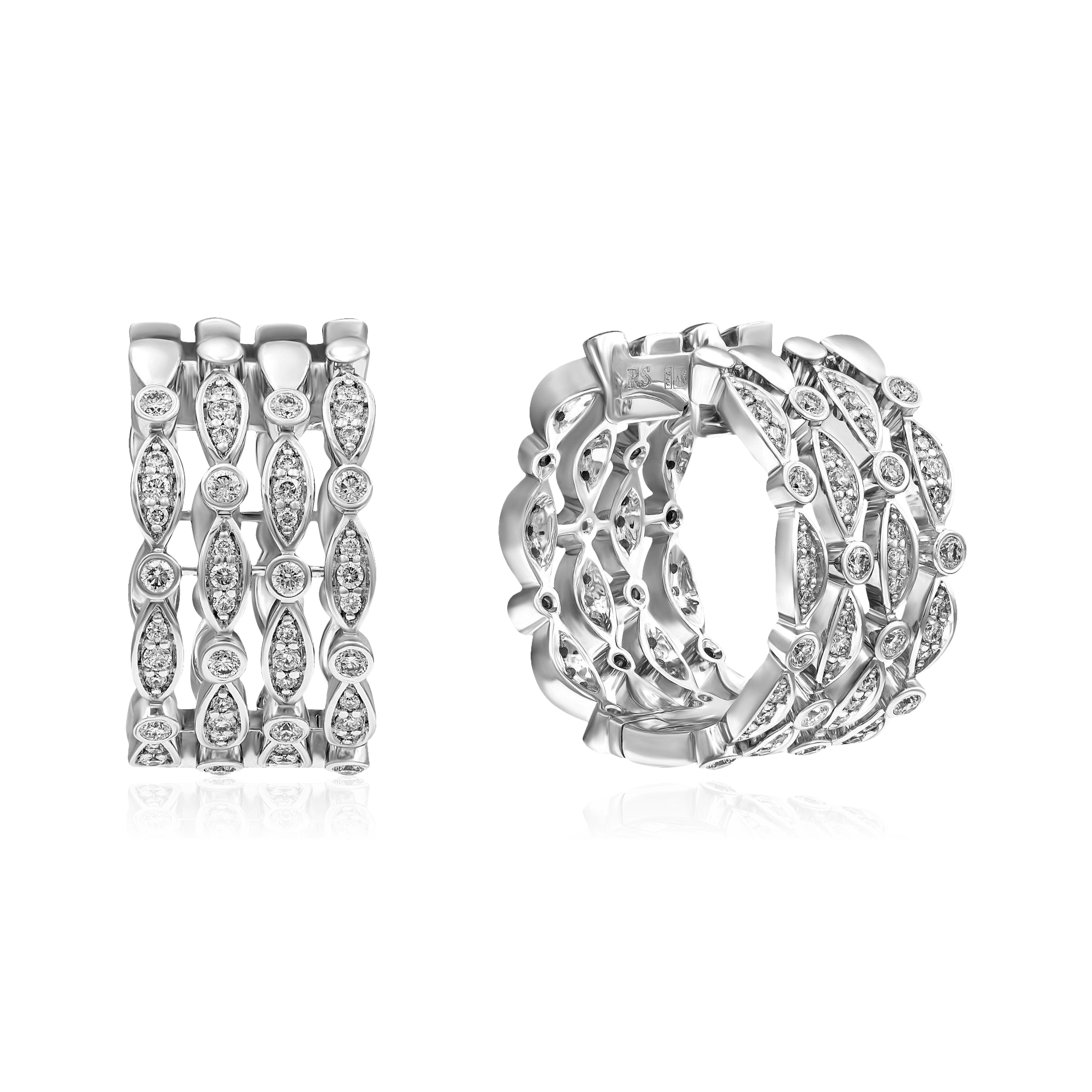 Серьги с бриллиантами из белого золота 585 пробы (арт. 114275)