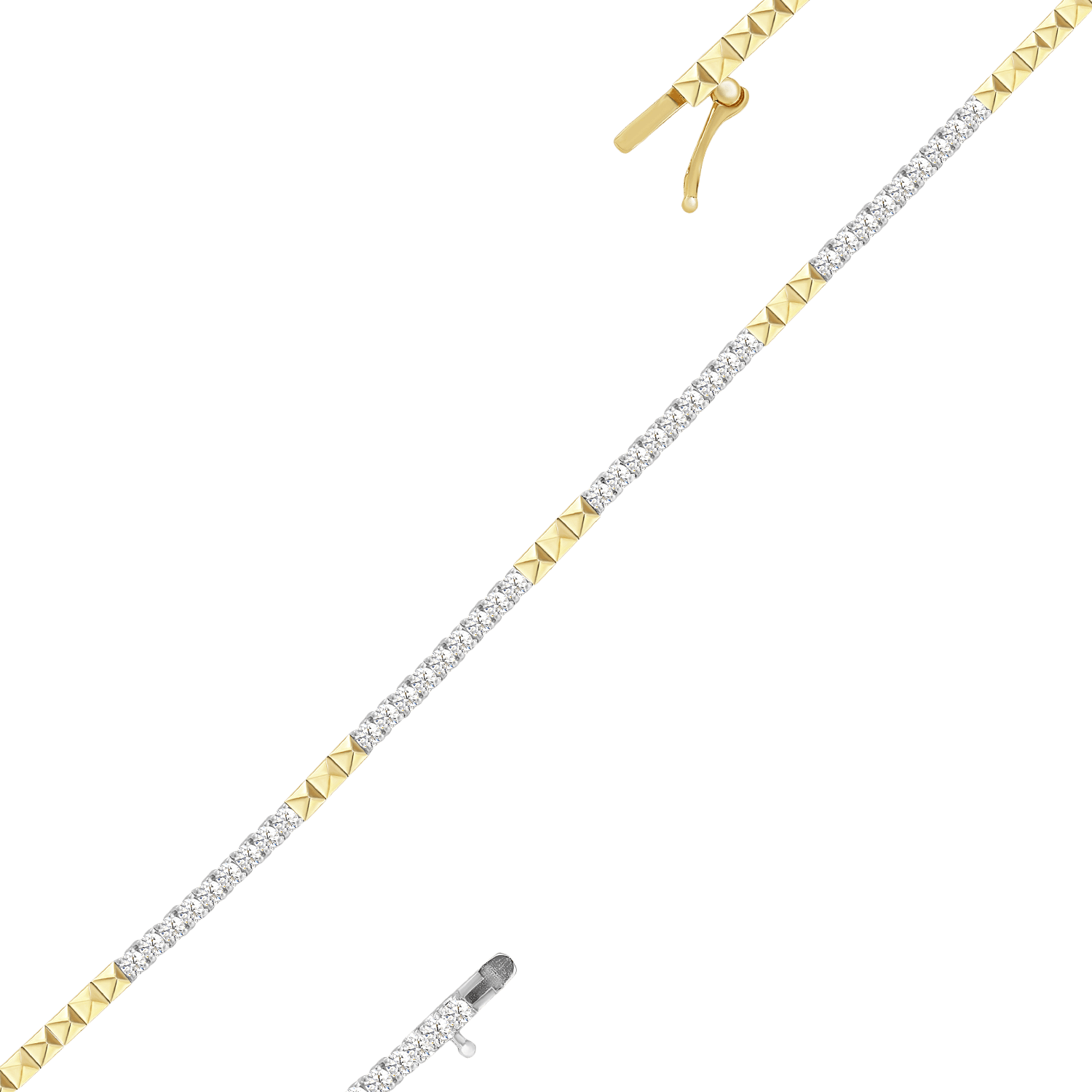 Браслет с бриллиантами из желтого золота 585 пробы (арт. 104259)