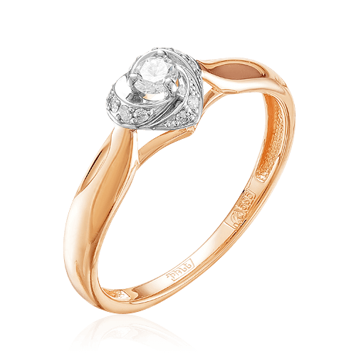 Кольцо с бриллиантами из комбинированного золота 585 (арт. 52576)