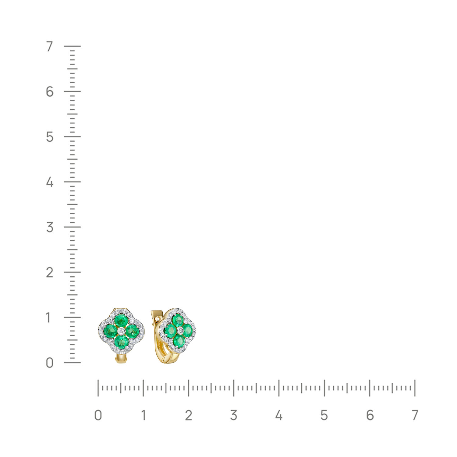 Серьги с бриллиантами из желтого золота 585 пробы, фото № 2