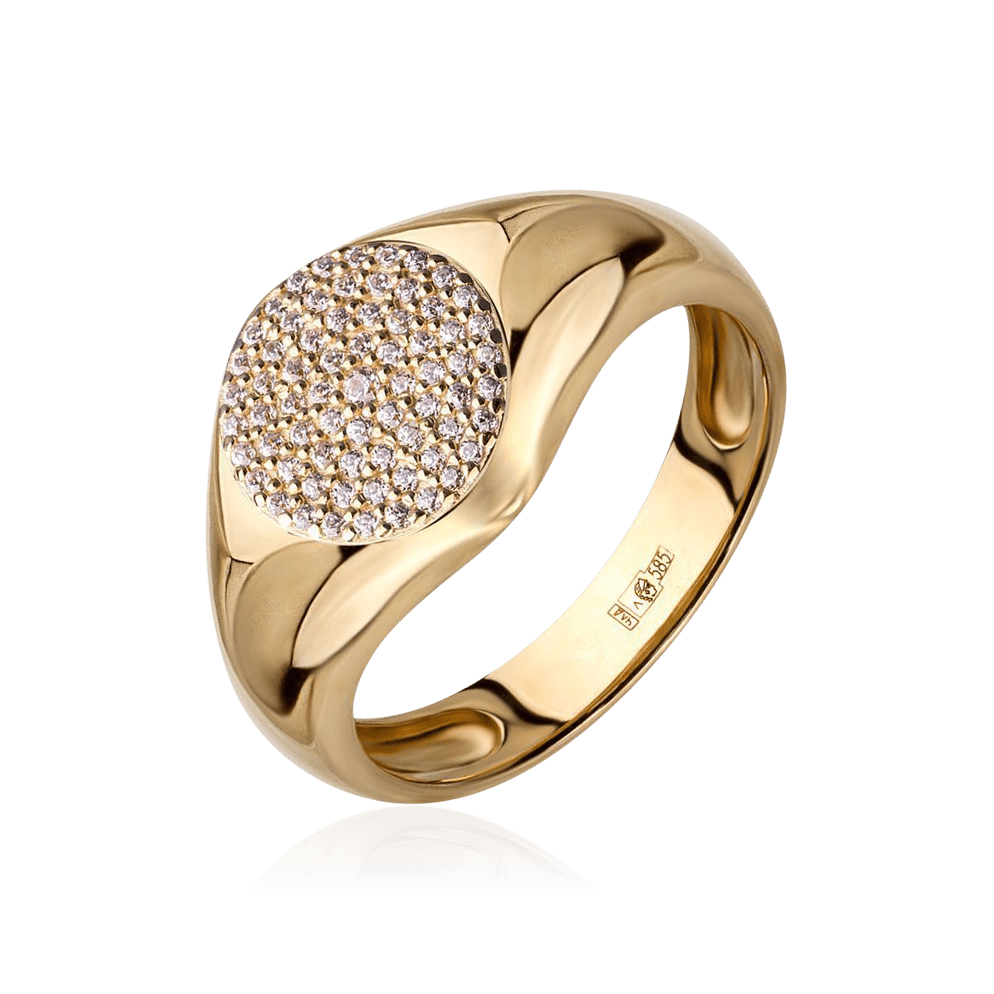 Кольцо с бриллиантами из желтого золота 585 пробы (арт. 99641)