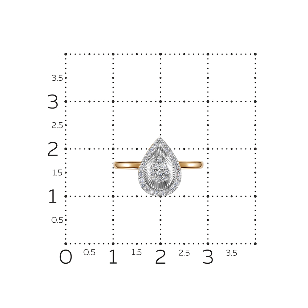 Кольцо с бриллиантами из красного золота 585 пробы, фото № 4