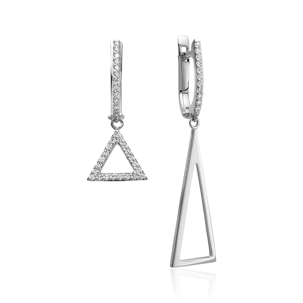 Серьги с бриллиантами из белого золота 585 пробы (арт. 116314)