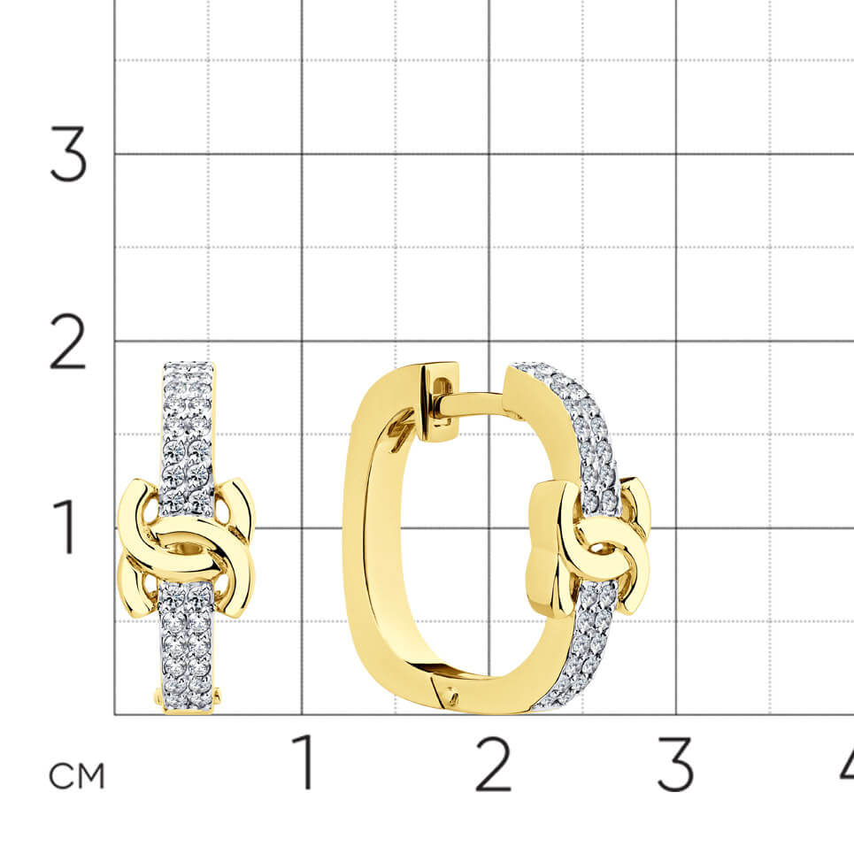 Серьги с монограммой Chanel бриллиантами из желтого золота 585 пробы, фото № 2