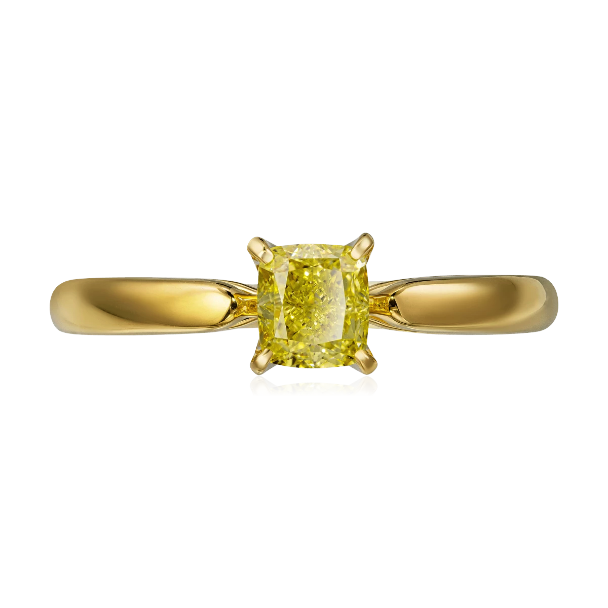Кольцо с 1 бриллиантом из желтого золота 750 пробы, фото № 2