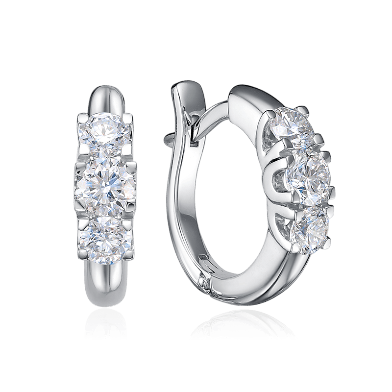 Серьги с бриллиантами из белого золота 585 пробы (арт. 129600)