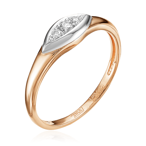 Кольцо с бриллиантами из комбинированного золота 585 (арт. 53022)