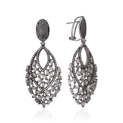 Серьги с цирконом из серебра 925 пробы (арт. 50247)