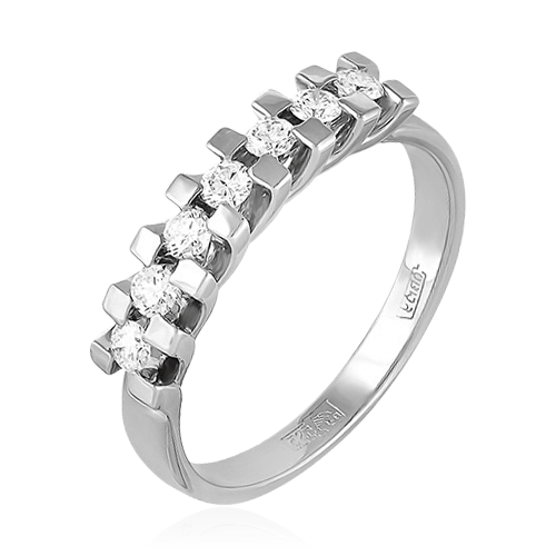 Кольцо с бриллиантами из белого золота 585 (арт. 76888)