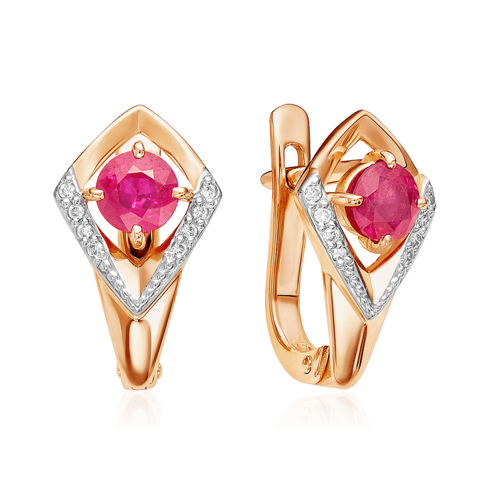 Серьги с сапфиром, бриллиантами из белого золота 585 пробы (арт. 47175)