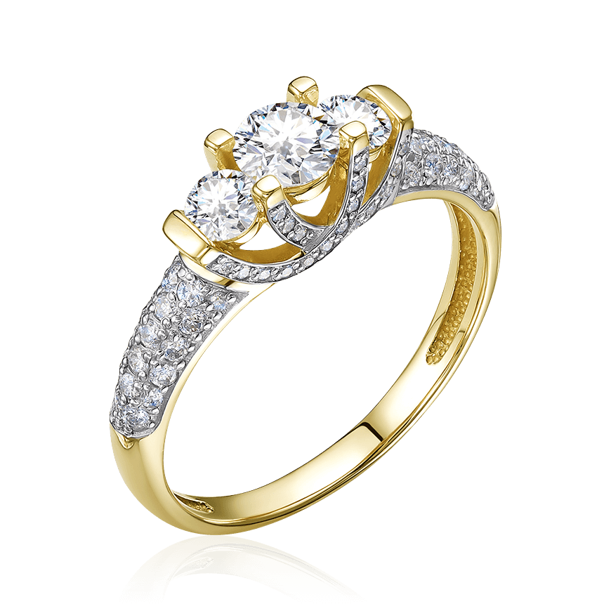 Кольцо с бриллиантами из комбинированного золота 585 пробы (арт. 92423)