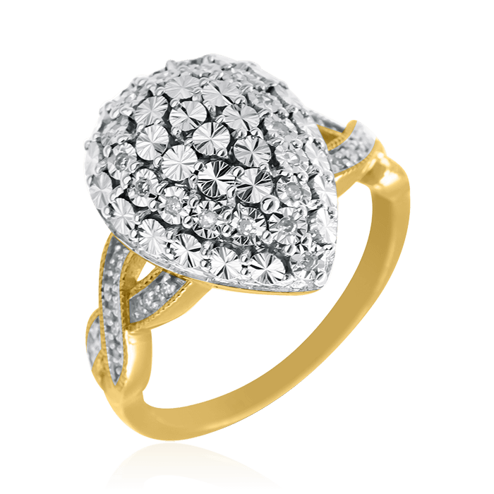 Кольцо с бриллиантами из желтого золота 585 (арт. 81559)