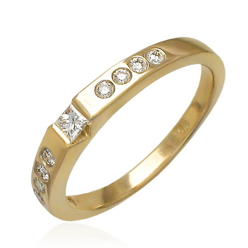 Кольцо с бриллиантами из белого золота 585 (арт. 15946)