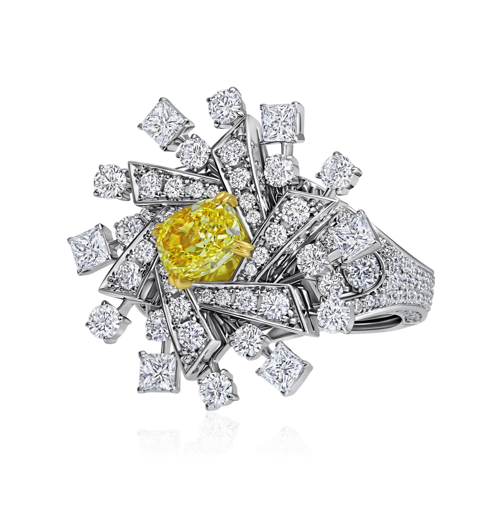Кольцо с бриллиантами из белого золота 750 пробы, фото № 4