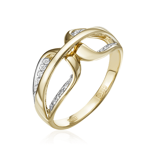 Кольцо с бриллиантами из желтого золота 585 (арт. 68309)