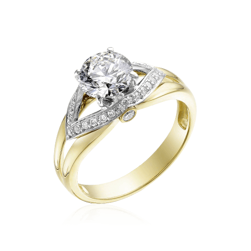 Кольцо с бриллиантами из комбинированного золота 585 (арт. 55030)