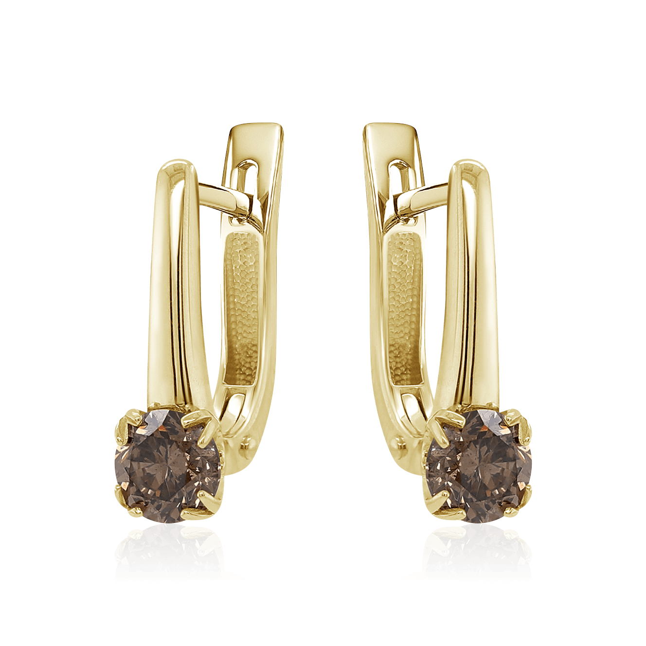 Серьги с бриллиантами из желтого золота 585 пробы (арт. 104199)