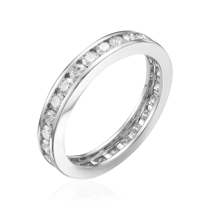 Кольцо с бриллиантами из белого золота 585 (арт. 80177)