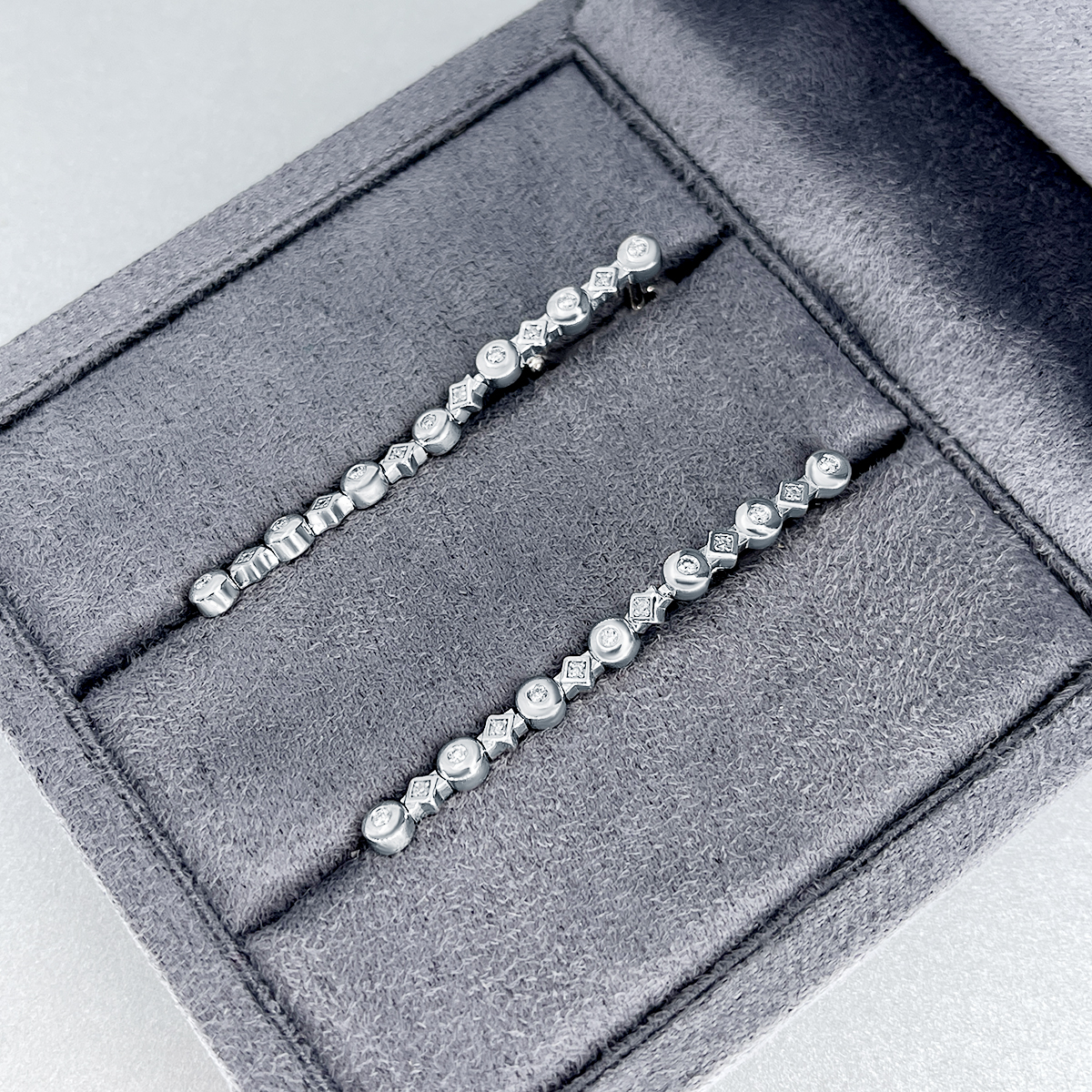 Серьги с бриллиантами из белого золота 585 пробы, фото № 3