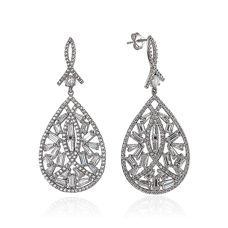 

Серьги с цирконом из серебра 925 пробы