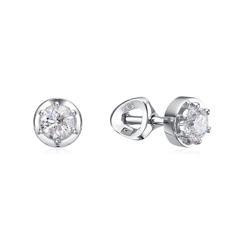Серьги с бриллиантами из белого золота 585 пробы (арт. 118575)