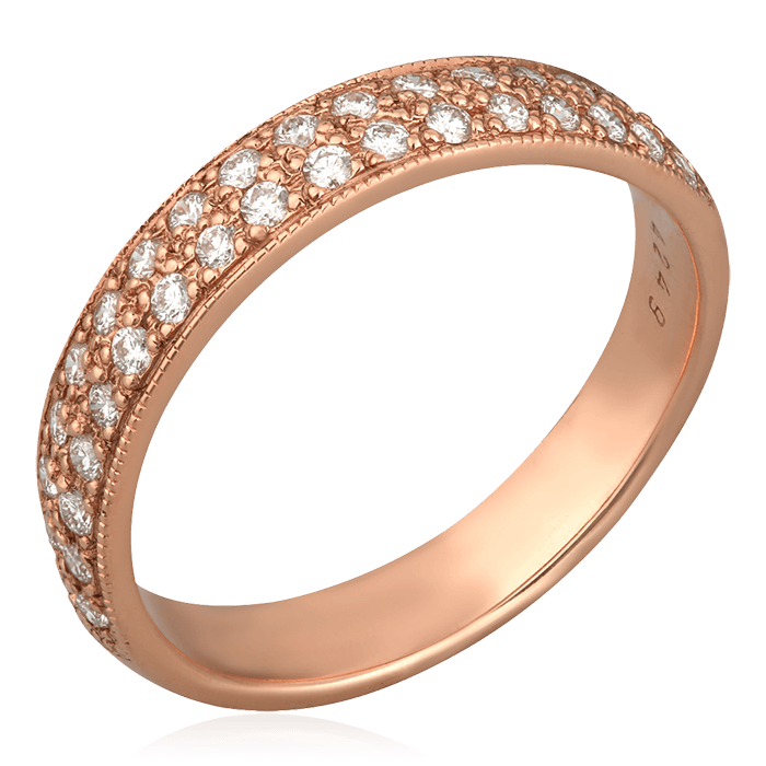 Кольцо с бриллиантами из красного золота 585 (арт. 75585)
