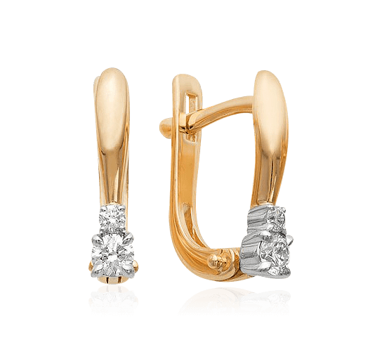 Серьги с бриллиантами из красного золота 585 пробы (арт. 33490)