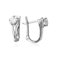 Серьги с бриллиантами из белого золота 585 пробы (арт. 18360)