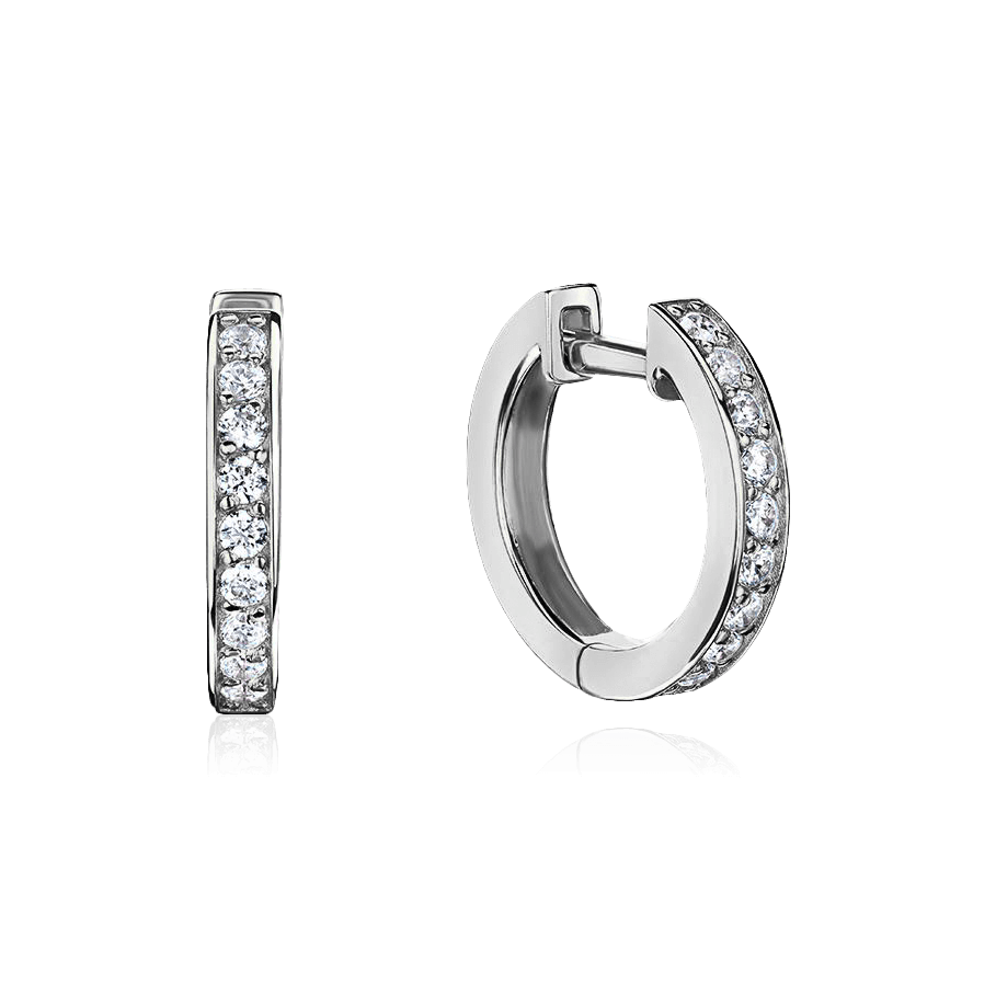 Серьги с бриллиантами из белого золота 585 пробы (арт. 122855)