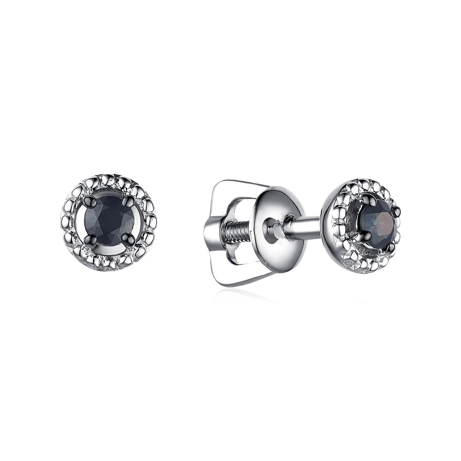 Серьги с сапфиром из белого золота 585 пробы, фото № 1