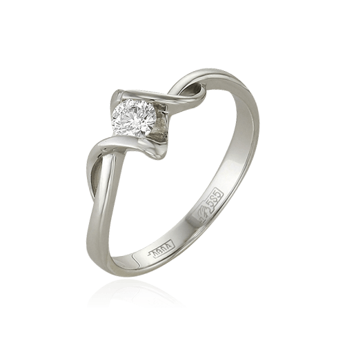 Кольцо с 1 бриллиантом из белого золота 585 (арт. 62852)