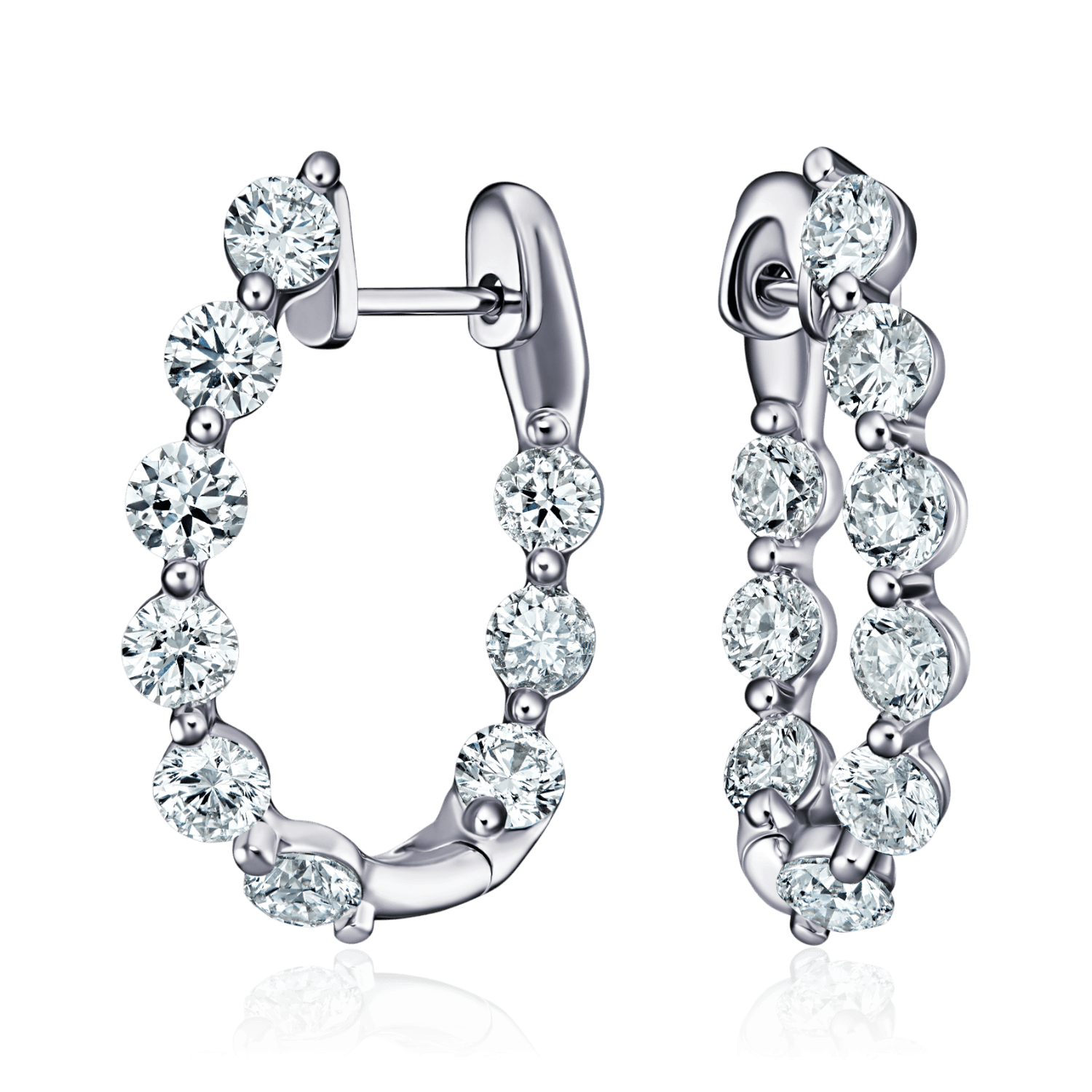 Серьги с бриллиантами из белого золота 750 пробы (арт. 134114)