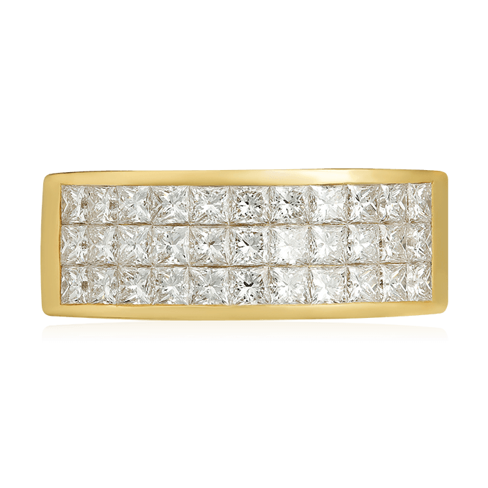 Кольцо с бриллиантами из желтого золота 750 пробы (арт. 75881)