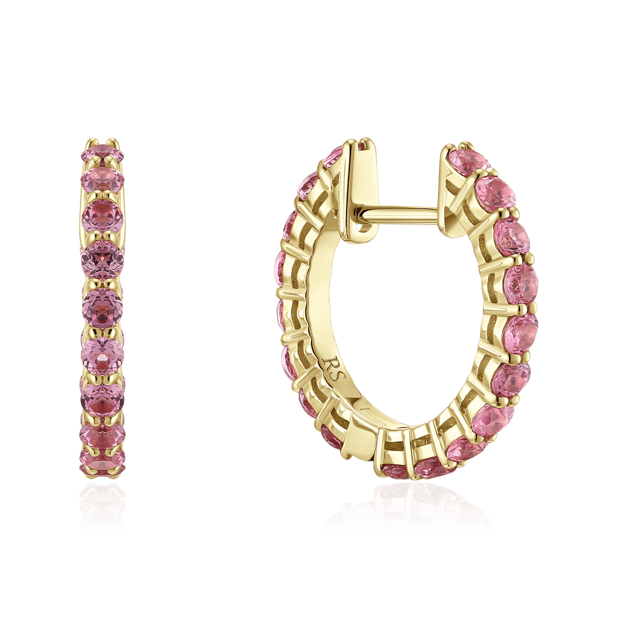 Серьги с шпинелью из желтого золота 585 пробы (арт. 130983)