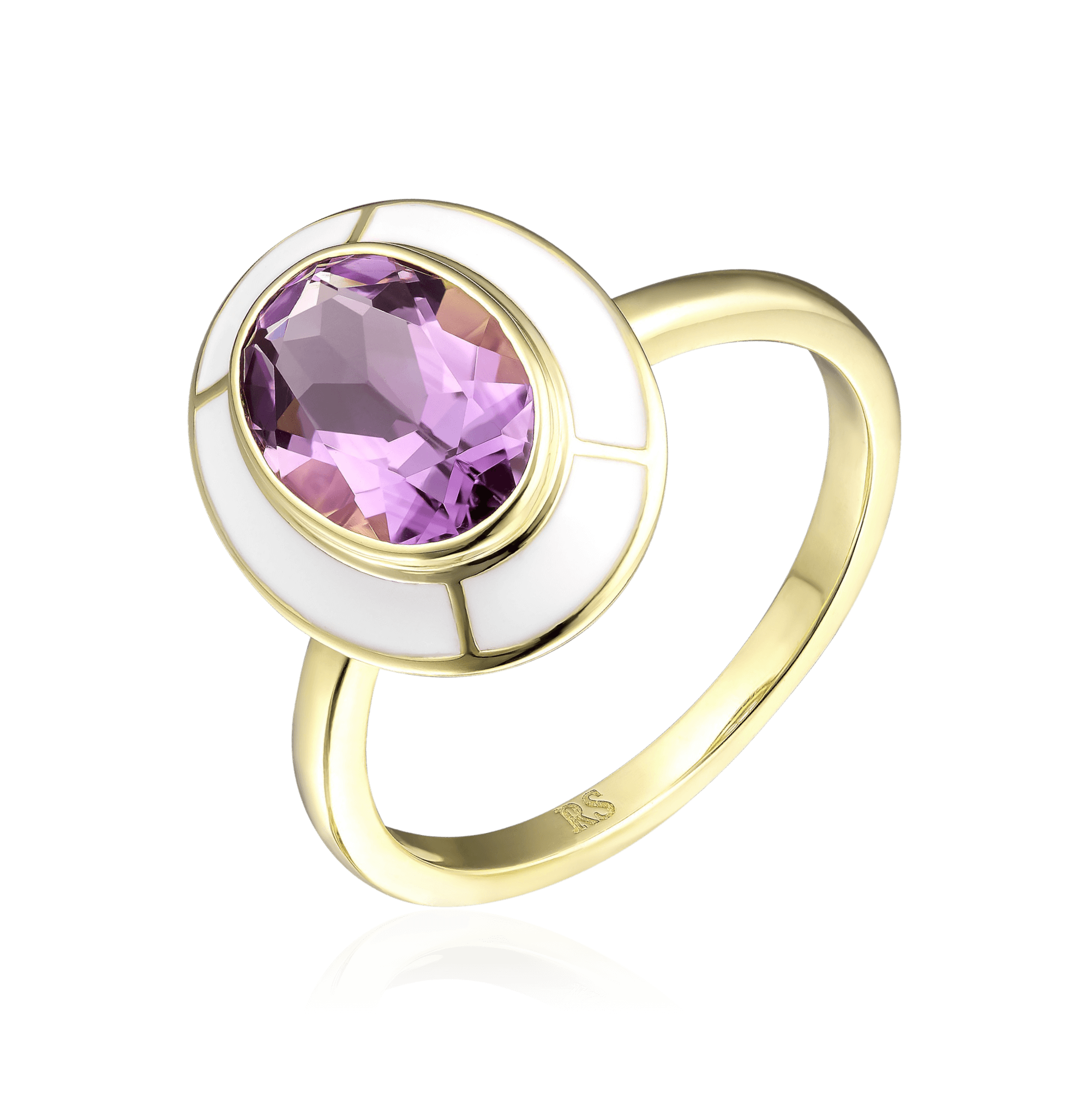 Кольцо с аметистом из желтого золота 585 пробы (арт. 126588)