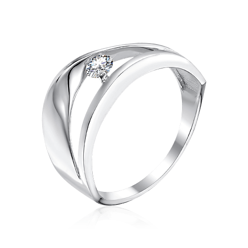Кольцо с 1 бриллиантом из белого золота 585 (арт. 63040)