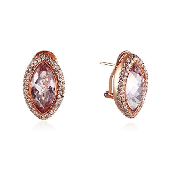 Серьги с бриллиантами, аметистом из красного золота 585 пробы (арт. 133885)