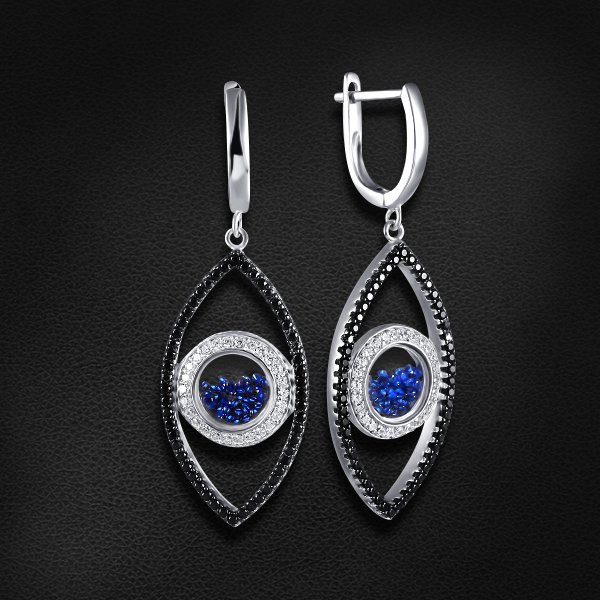 

Серьги с фианитами из серебра 925 пробы
