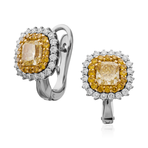 Серьги с бриллиантами из белого золота 750 пробы, фото № 1