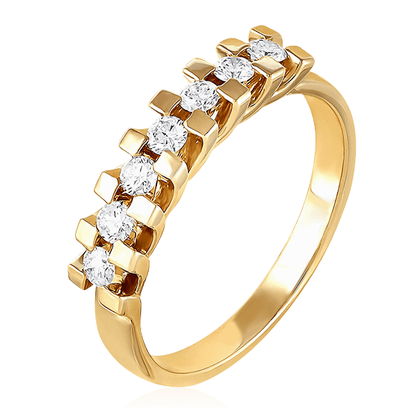 Кольцо с бриллиантами из желтого золота 585 (арт. 41986)