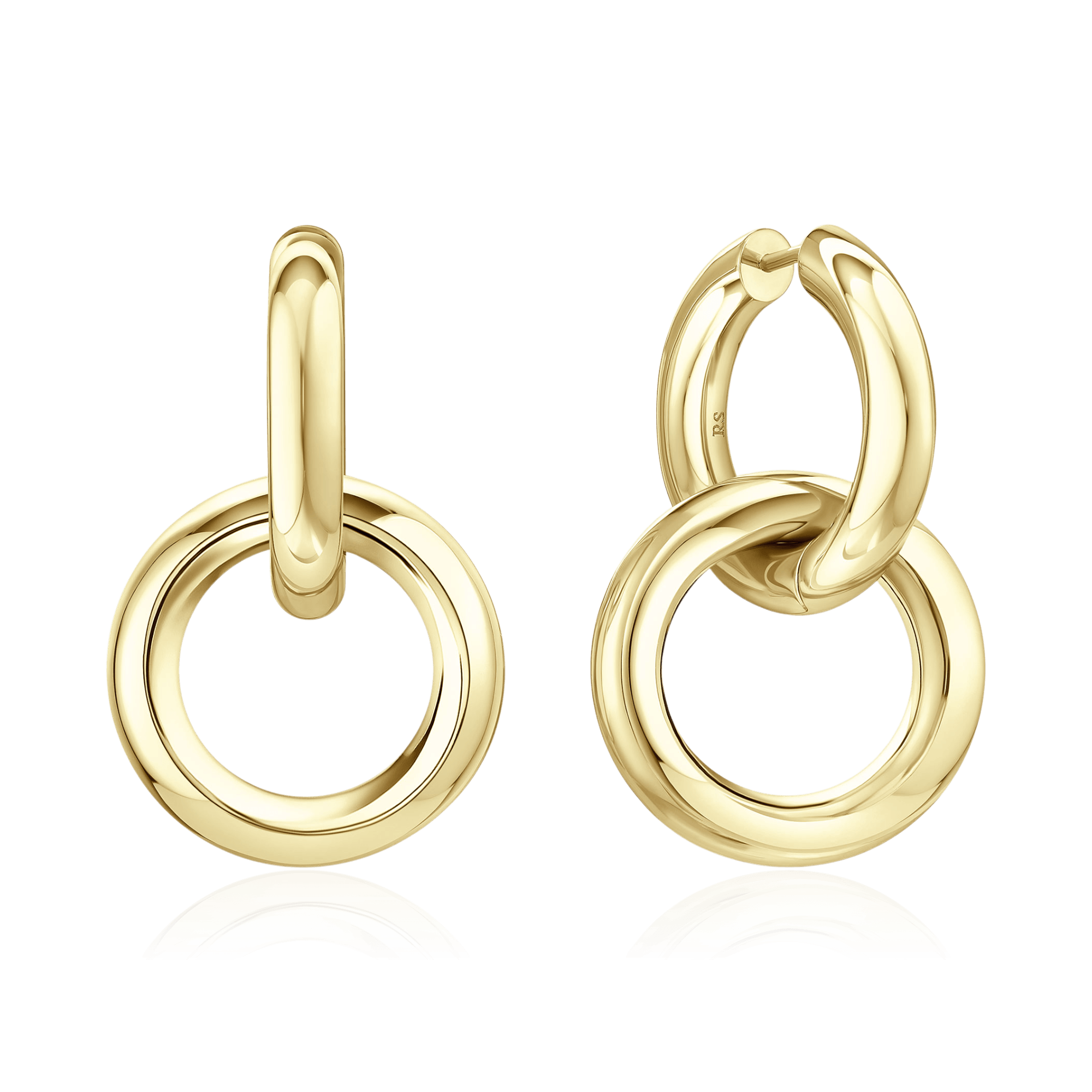 Серьги без вставок из желтого золота 585 пробы (арт. 131781)