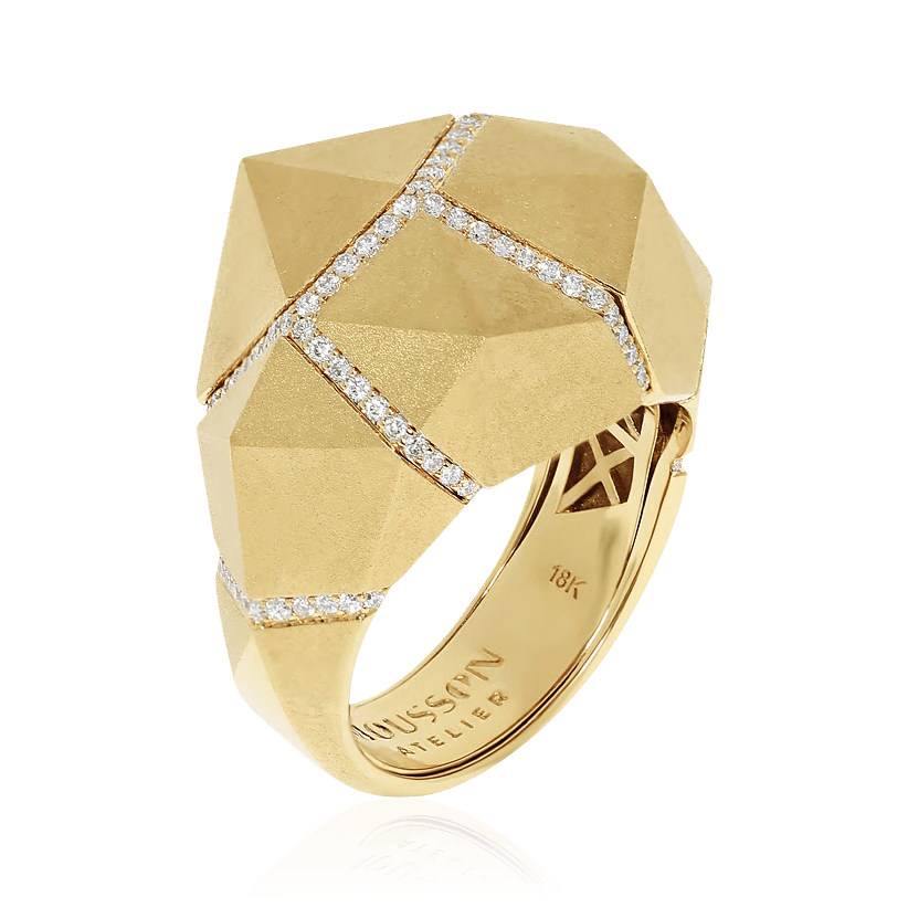 Кольцо с бриллиантами из желтого золота 750 (арт. 89928)