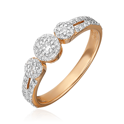 Кольцо с бриллиантами из красного золота 585 (арт. 89270)