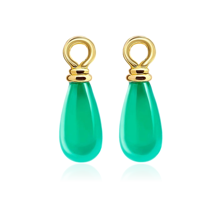 Подвесы к серьгам с хризопразом из желтого золота 585 пробы из коллекции Candy, фото № 1
