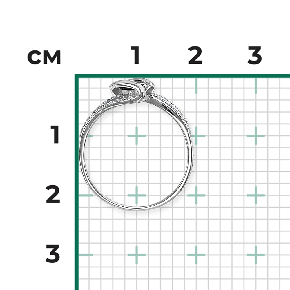 Кольцо с сапфиром, бриллиантами из белого золота 585 пробы, фото № 3