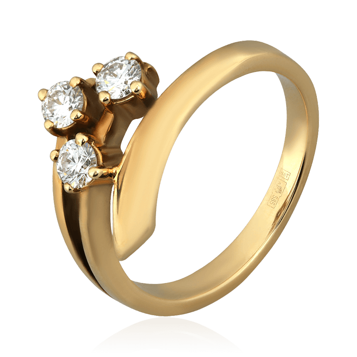 Кольцо с бриллиантами из красного золота 585 (арт. 75471)