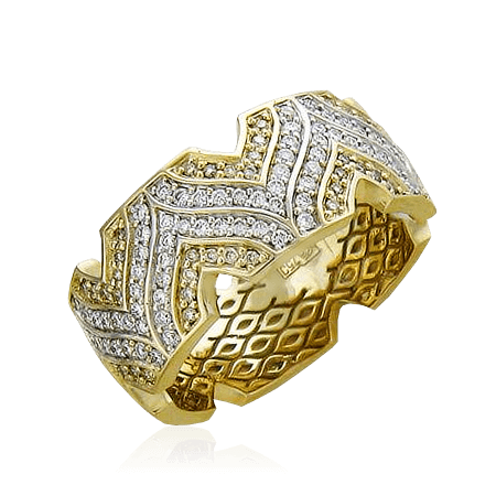 Кольцо с бриллиантами из белого (неродированного) золота 750 пробы , фото № 1