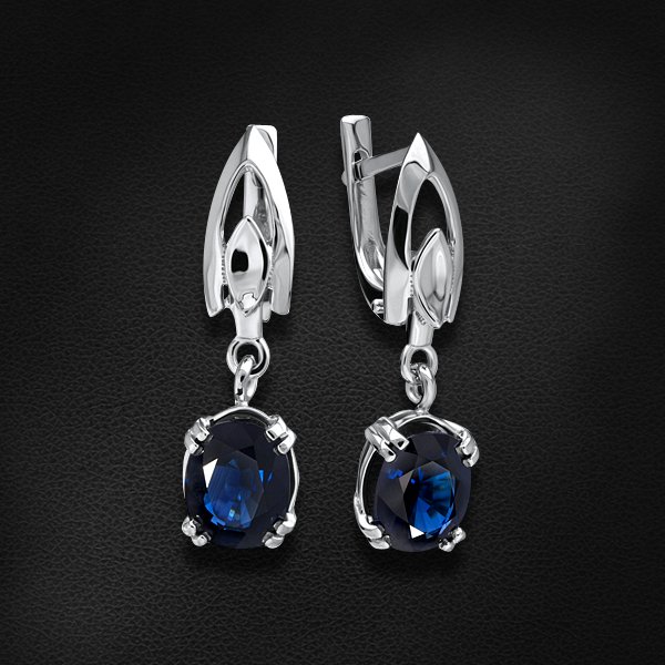 

Серьги с сапфирами из белого золота 585 пробы