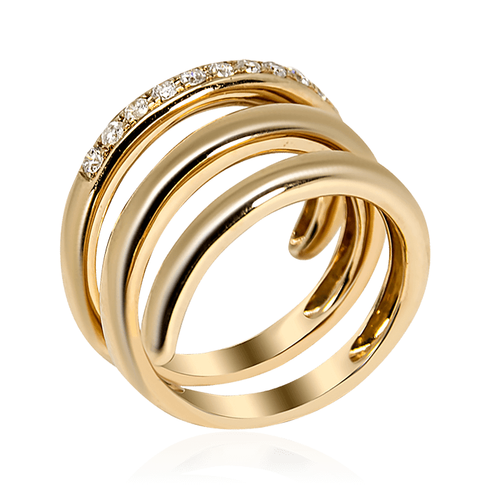 Кольцо с бриллиантами из красного золота 750 (арт. 51365)
