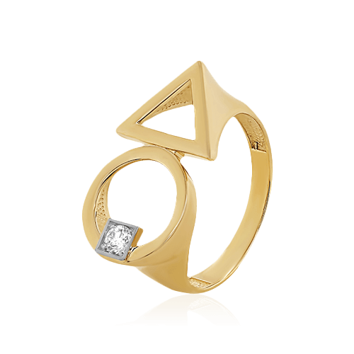Кольцо с бриллиантами из желтого золота 585 пробы (арт. 95600)